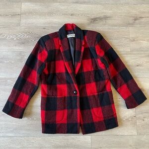 Rare Vintage 100% Wool Checkered Jacket Coat